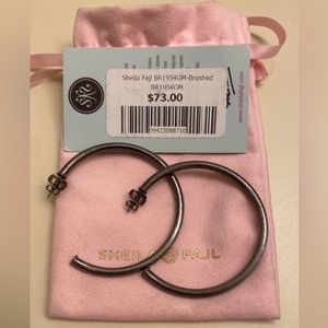 Sheila Fajl Hoops in Gunmetal. New, never worn.